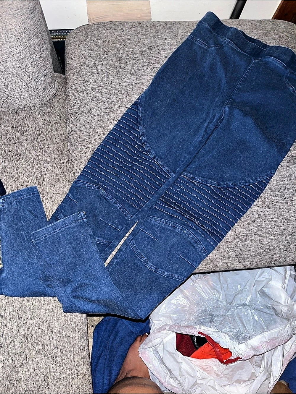 Blue Denim Detailed Leggings